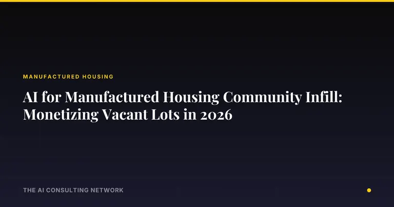 AI for Manufactured Housing Community Infill: Monetizing Vacant Lots in 2026
