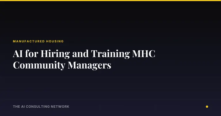 AI for Hiring and Training MHC Community Managers
