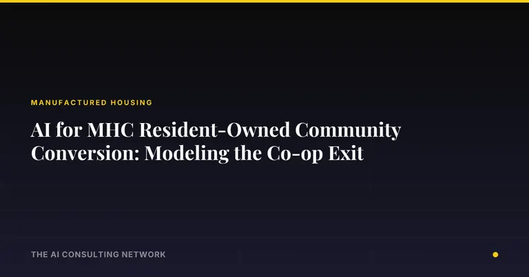 AI for MHC Resident-Owned Community Conversion: Modeling the Co-op Exit