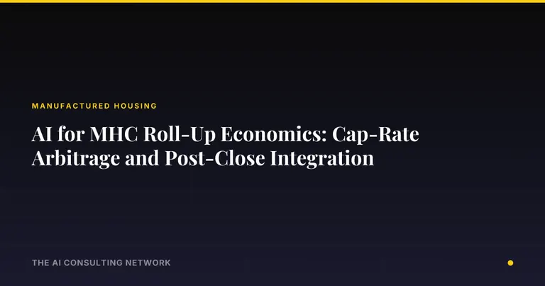 AI for MHC Roll-Up Economics: Cap-Rate Arbitrage and Post-Close Integration