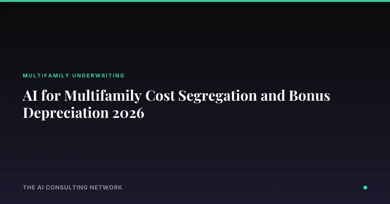 AI for Multifamily Cost Segregation and Bonus Depreciation 2026
