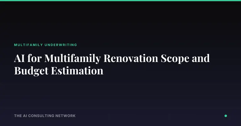 AI for Multifamily Renovation Scope and Budget Estimation