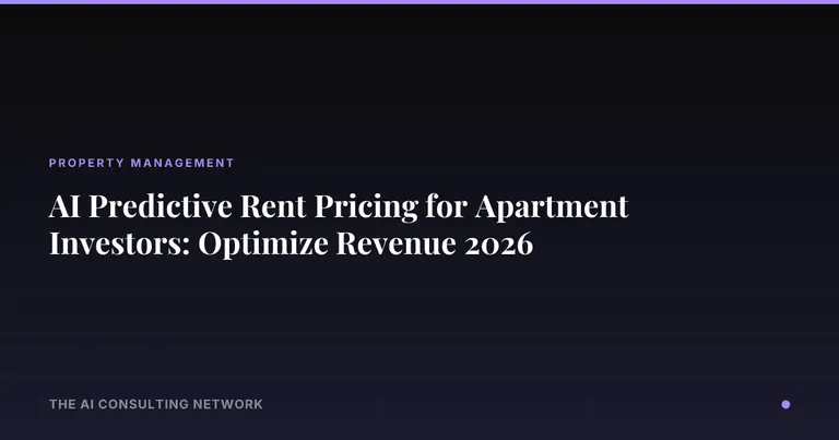 AI Predictive Rent Pricing for Apartment Investors: Optimize Revenue 2026