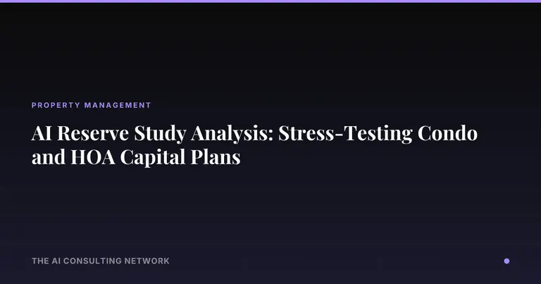 AI Reserve Study Analysis: Stress-Testing Condo and HOA Capital Plans