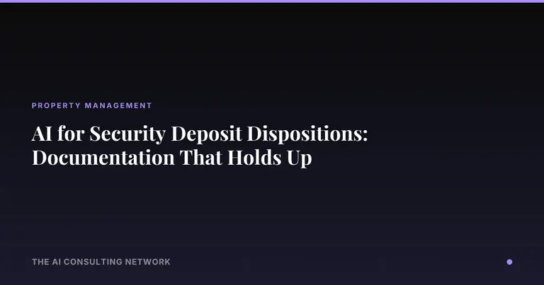 AI for Security Deposit Dispositions: Documentation That Holds Up