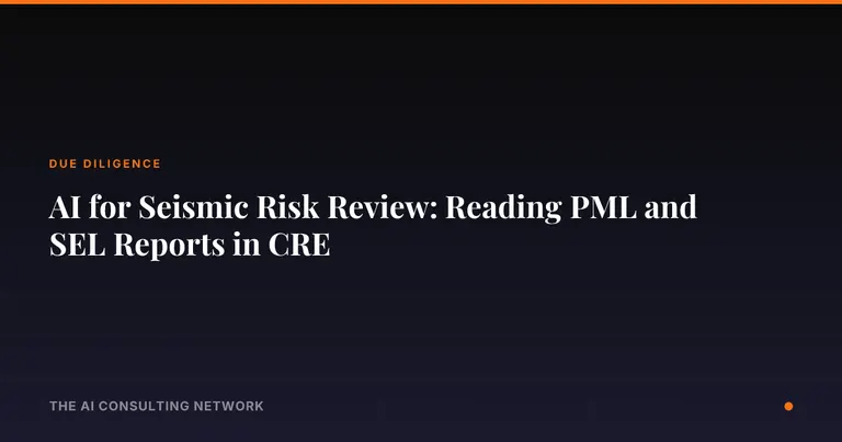 AI for Seismic Risk Review: Reading PML and SEL Reports in CRE