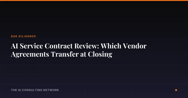 AI Service Contract Review: Which Vendor Agreements Transfer at Closing