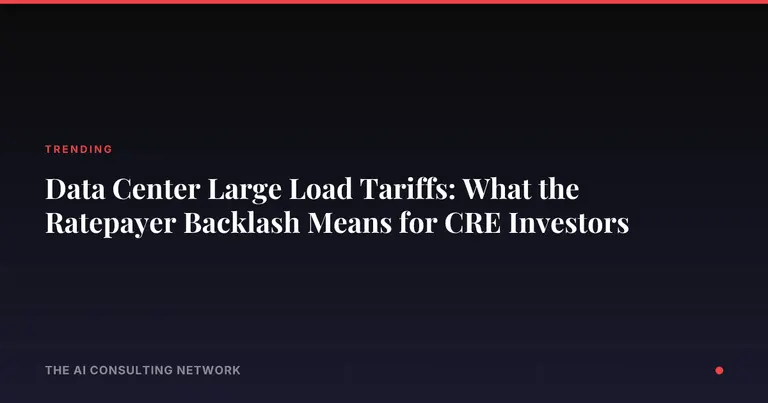 Data Center Large Load Tariffs: What the Ratepayer Backlash Means for CRE Investors
