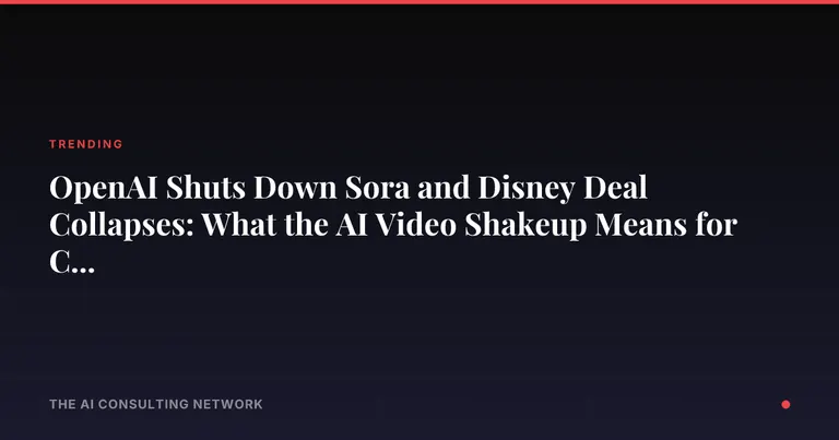 OpenAI Shuts Down Sora and Disney Deal Collapses: What the AI Video Shakeup Means for CRE Investors